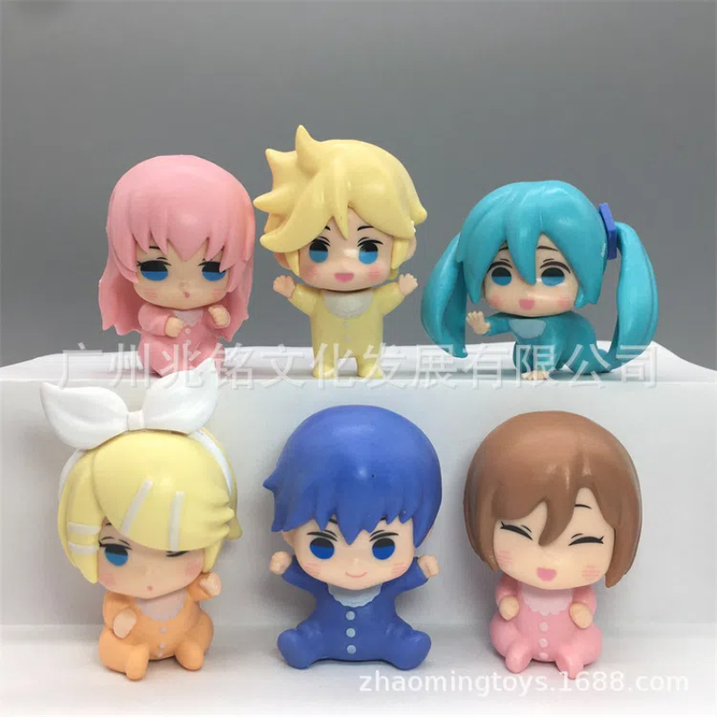 6 개/대 애니메이션 하츠네 미쿠 q 버전 카와이 베이 - Baby Q Products 리뷰 및 가격