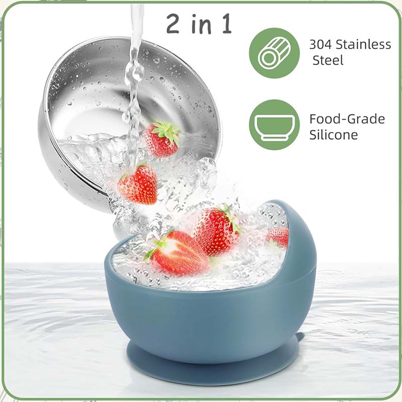 3Pcs 세트 숟가락으로 아기 먹이 그릇 스테인레스 스 - Baby Products Useful 리뷰 및 가격