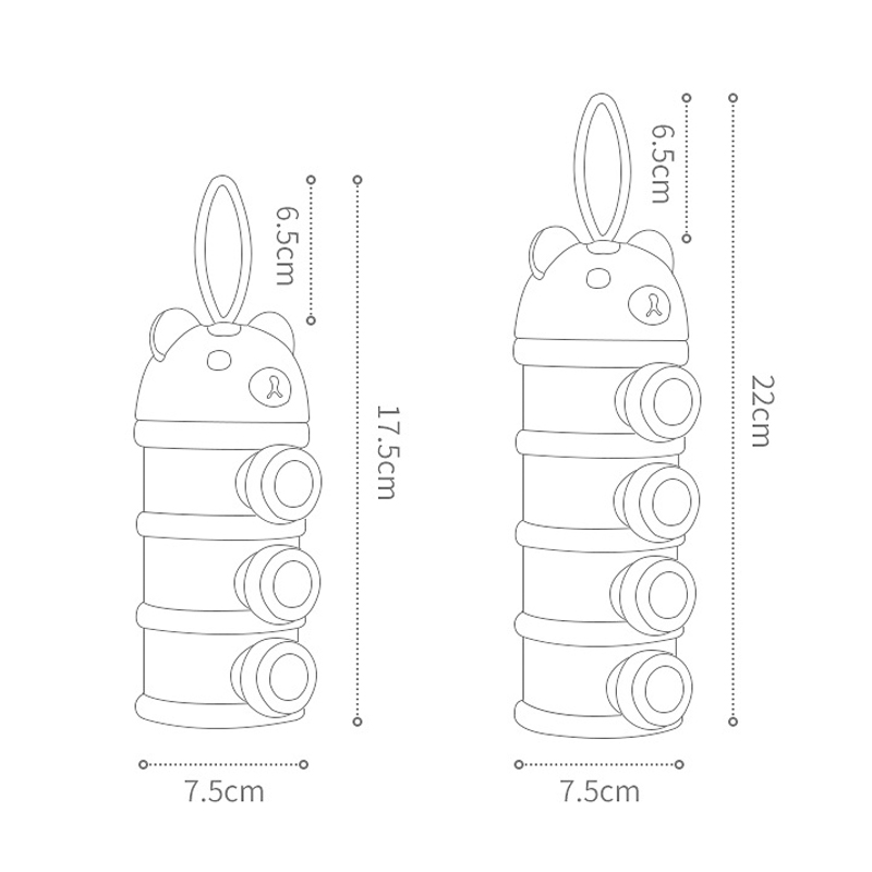 저장 3/4 계층 휴대용 식품 용기 분말 우유 분말 카 - Baby Products Distributor 리뷰 및 가격